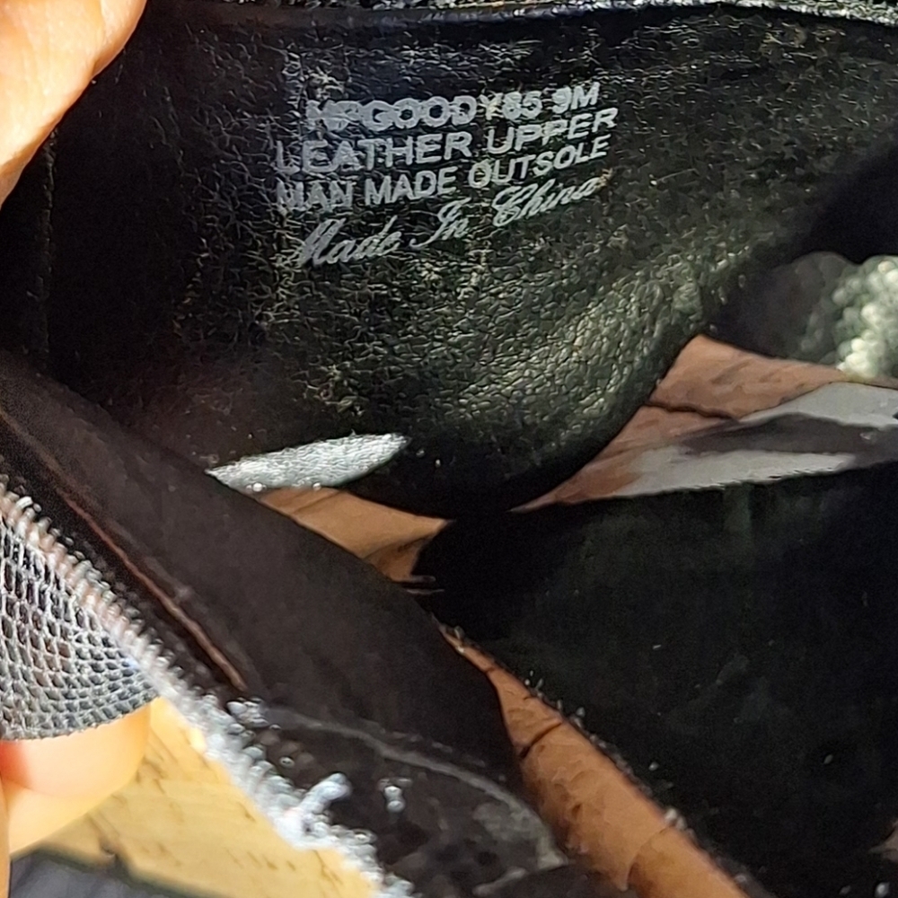 Donald J. Pliner Cork Metallic Black/Tan Leather Upper Malone Wedge Sandals 9 - Picture 12 of 13